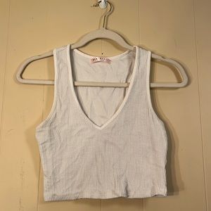 Blue Blush White Crop Top - Small